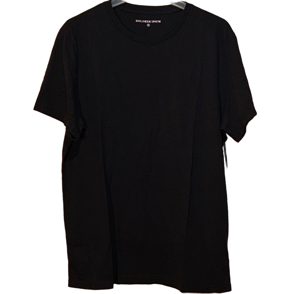 DOLOREM IPSUM Black Crewneck T-Shirt Short Sleeve Medium